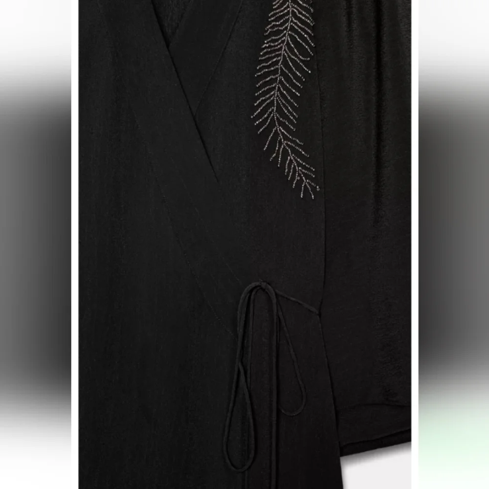 Zara Zw Collection Elegant Embroidered Beading Long Wrap Dress - Picture 6 of 13